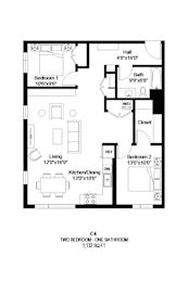 C4 Floor Plan at Zelia on Seven in St. Louis Park, MN 55416