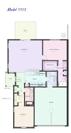 PRAIRIE CREEK duplex floor plan at Concord Crossing, Lafayette, IN 47909
