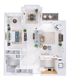 a floor plan of a house with bedrooms and a living room