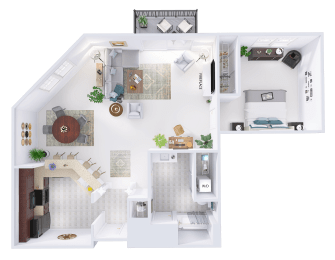 a floor plan of a house with a bedroom and a bathroom
