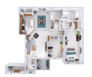 Deer Creek Run - 2 Bedroom 2 Bath Lower (B)