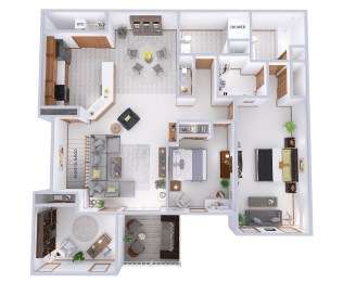 2 Bedroom 2 Bath + Den Upper (B)