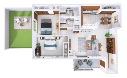 a 3d rendering of a floor plan of a house