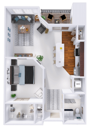 a floor plan of a house with a bedroom and a bathroom