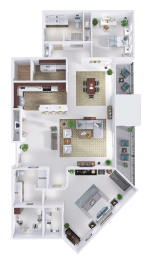 a floor plan of a house with a bedroom and a living room