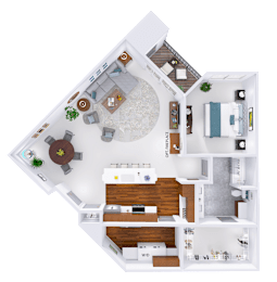 a 3d rendering of a floor plan of a house