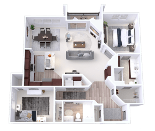  Floor Plan EastTown - L - 2 Bed -  2 Bath