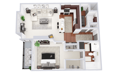  Floor Plan Phase 1 - 1 Bed, 1 Bath (D2)