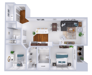 a floor plan of a house with a bedroom and a bathroom