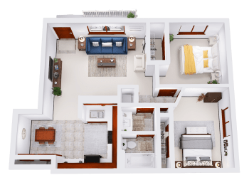 a floor plan of a two bedroom apartment