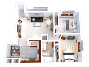 a floor plan of a one bedroom apartment