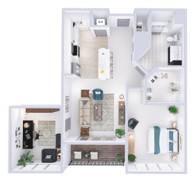 a floor plan of a house with a bedroom and a bathroom