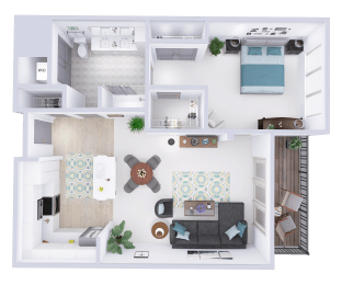 a floor plan of a house with a bedroom and a living room