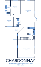 2 bed 2 bath Chardonnay Floor Plan at CenterPointe Apartments and Townhomes in Canandaigua NY