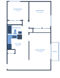 a floor plan of a bedroom apartment