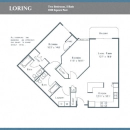 Floor Plan  a floor plan of two bedrooms and two baths
