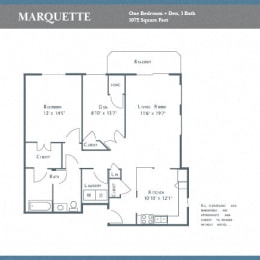 Floor Plan  the floor plan of the apartment is included in the brochure