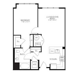  Floor Plan cr-2a15 | 1 Bed | 1 Bath