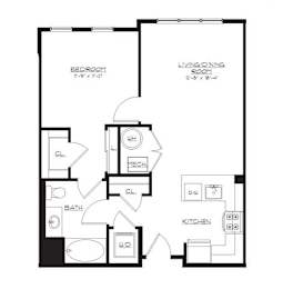 Floor Plan ar-2a3 | 1 Bed | 1 Bath