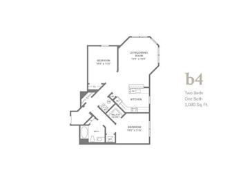  Floor Plan ar-2b4 | 2 Bed | 2 Bath