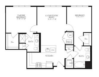  Floor Plan CR-2B5 | 2 Bed | 2 Bath