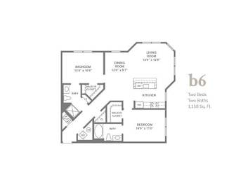  Floor Plan ar-2b6 | 2 Bed | 2 Bath