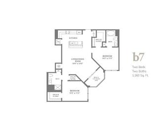  Floor Plan ar-2b7 | 2 Bed | 2 Bath