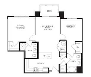  Floor Plan CR-2B8 | 2 Bed | 2 Bath