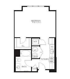  Floor Plan ar-2s1 | Studio | 1 Bath