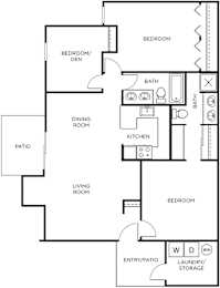  Floor Plan Three Bedroom Townhome A