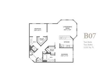  Floor Plan ar-1b7 | 2 Bed | 2 Bath