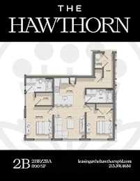 2B Hawthorn Floorplan at The Hawthorn, Philadelphia, Pennsylvania