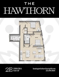 2E Hawthorn Floorplan at The Hawthorn, Pennsylvania
