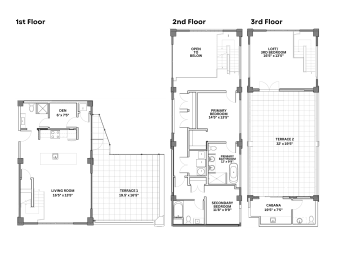 floor plan of the first and second floors of a house