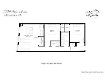 A floor plan for a unit at The Lola in Philadelphia, PA.