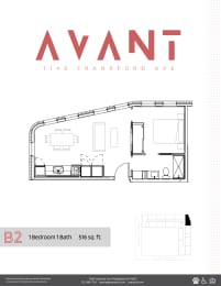 a2 2 floor plan of the renovated apartment