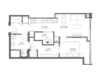 B6 Floor Plan at 17 Market West, Philadelphia, PA