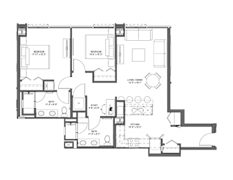 C3 Floor Plan at 17 Market West, Philadelphia, PA 19103