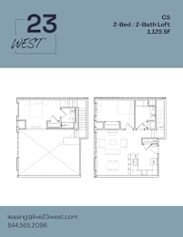C5 Floor Plan at 23 West Apartments, Philadelphia, 19123