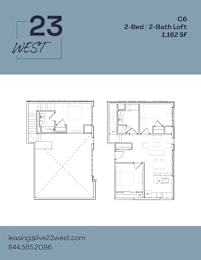 C6 Floor Plan at 23 West Apartments, Philadelphia, Pennsylvania