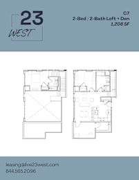 C7 Floor Plan at 23 West Apartments, Philadelphia