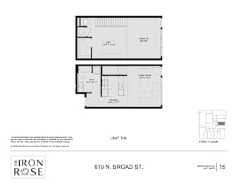 Unit 109 Floorplan at Iron Rose Apartments, Pennsylvania