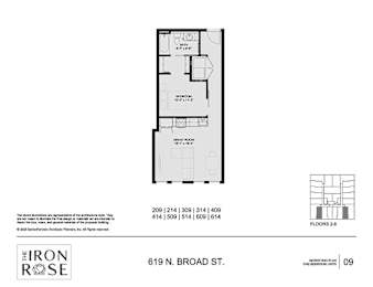 1 Bedroom Floorplan at Iron Rose Apartments, Pennsylvania