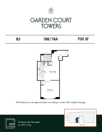 the floor plan of garden court towers