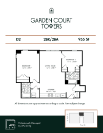 the floor plan of the garden court towers