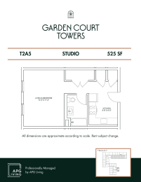 the floor plan of garden court towers