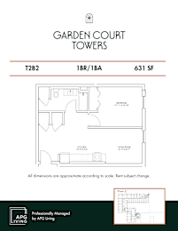 the floor plan of garden court towers