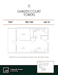 the floor plan of garden court towers