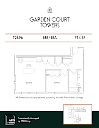 the floor plan of garden court towers