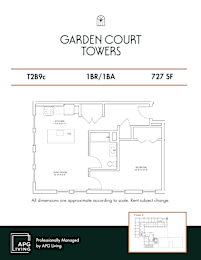 the floor plan of garden court towers